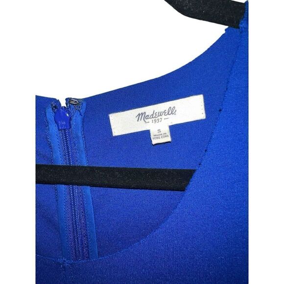 Madewell Sleeveless Silouette Ponte Scuba Telegraph Royal Cobalt Blue Dress sz S - Picture 5 of 10